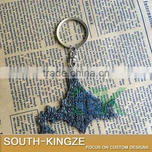 Japan Hokkaido Map Metal Alloy Keychain thumbnail-1