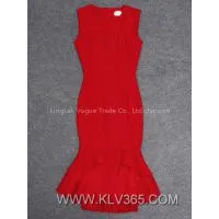 New Fashion Dress Design Elegant Ladies Red Mermaid Evening Dress thumbnail-2