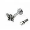 Butteryfly Spiral 316L Surgical Stainless Steel Internally Threaded Lip Labret Monroes Jewelry thumbnail-1