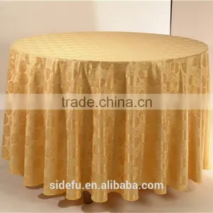 Wholesale Luxury Decoration Round Polyester Damask Table Cloth thumbnail-1