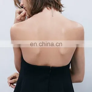 Taiwan Online Shopping Strapless Sex Chiffon Swing Dresses Korea Evening Outfit Black NT6721 thumbnail-6