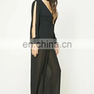 2017 New Design Red Black Chiffon Jumpsuit Pajama Womens Jumpsuit thumbnail-3