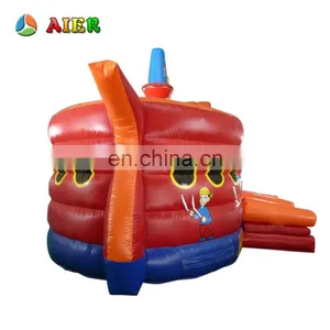Customized Giant Inflatable Dry Slide / Pirate Ship Red Inflatable Bouncer Slide / Inflatable Stair Slide Toys thumbnail-1
