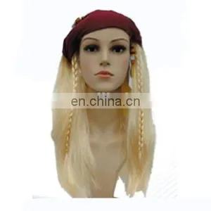 MCW-0373 Party Masquerade Synthetic Long Women Hot Straight Blond Pirate Wig thumbnail-1