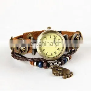 Fashion Handmade Braid Genuine Charm Retro Genuine Leather Weave Watch thumbnail-4
