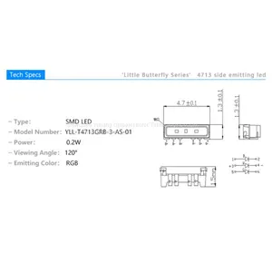 0.2w Epistar Chip Plcc6 4713 Smd Side Emitting Rgb Led Chip thumbnail-2