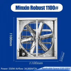 39-inch Heavy Duty Industrial Ventilation Fan for Factory Warehouse Poultry Greenhouse thumbnail-1