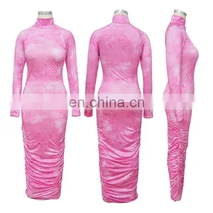 New Fashion Summer Women Long Maxi Dress Tie-dye Print Party Night Club Elegant Street Street Wear Bandage Dresses Vestidos thumbnail-7