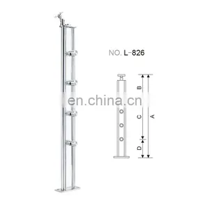 Top Class Hot Sale Clear Pillars Crystal Post Acrylic & SS304/316 for Indoor Staircase thumbnail-6