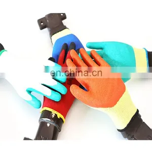 Crinkle Latex Palm Dip Cotton Blend Gloves For Construction thumbnail-4
