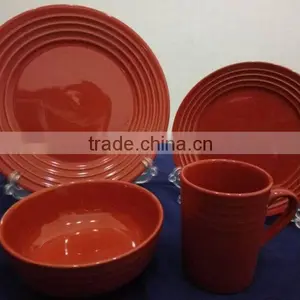 2016 New 16pcs Embossed Stoneware Dinnerware Set With Low Price thumbnail-4