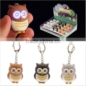 Cute Owl Fun Keyring Keychain Light Toy LED Hooting Sounds thumbnail-1