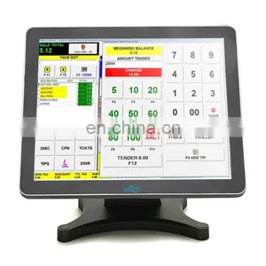 15 Inch Touch Screen Monitor Cashier Machine Window7 Window10 Pos System All In One thumbnail-1