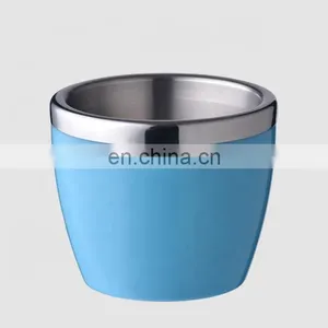 Factory Direct 750ml Promotional Small Blue Vintage Mini Champagne Cheap Plastic Wine Ice Beer Buckets Cooler Barrel With Lid thumbnail-1