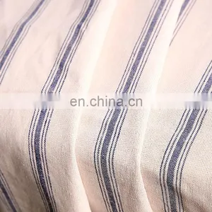 Stock Yarn Dyed Fabric Cotton Linen Blended Stripe Fabric Dress Skirt Fabric thumbnail-1