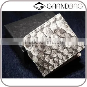 High Quality Custom Logo White and Black Color Unisex Genuine Real Big Scale Python Skin Leather Wallet thumbnail-1