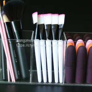 3 Slot Acrylic Cosmetics Brushes Storage Box Clear Makeup Brush Holder Organizer thumbnail-2
