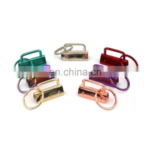 Lanyard Key Fob Hardware With Flat Ring Key Ring Wristlet Hardware Clamp Supplies thumbnail-1