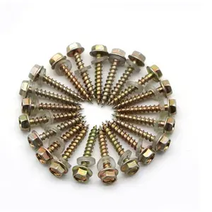 Hexagonal Head Self Tapping Screw With Washer Yellow Zinc thumbnail-2