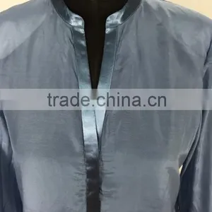 The Latest Fashion Thin Silk Long-sleeve Lady Blouse Design thumbnail-3