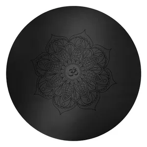 Non-Toxic Thick 60cm Circle PU Rubber Meditation Yoga Mat in Pink thumbnail-4