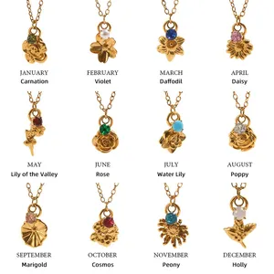 316L Steel Necklace & Pendant Set 18K Gold PVD - B2B Jewellery Manufacturer Warranty thumbnail-1