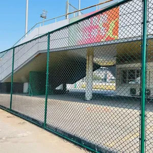 Diamond Knitted Chain Link Fence for Tennis Court - Galvanized PVC Coated Sports Court Netting thumbnail-3