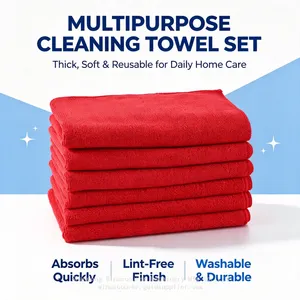80%Polyester 20%Polyamide Microfiber Cleaning Towel Custom Printed Microfiber Rag for Car Kitchen Hotel thumbnail-2
