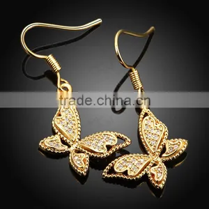 2015 LEKANI Big Butterfly Golden Earring Designs for Women thumbnail-5