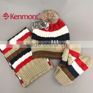 Fashion Accessories Wool For Set Knitted Cap Scarf And Gloves thumbnail-1
