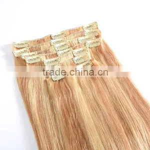 Cheaper Remy Human Hair Clip In Hair Extensin, Stocks High Quality Clip In Hair Extension thumbnail-1