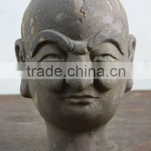 Antique Chinese Mud Buddha Head Sculpture thumbnail-1