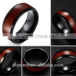 Man's Tungsten Carbide Wedding Rings Top Quality Engagement Wood Desig thumbnail-3