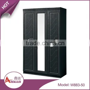Bedroom Furniture Mirrored Almirah 4 Doors Modern Wooden Easy Assembled Wardrobe thumbnail-3