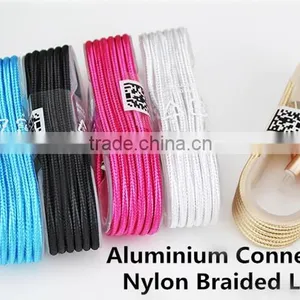 2016 Hot Seling High Quality Alloy Nylon Braided Usb Charging Wire Cable for Ipad Iphone 6 6s 6s Plus 6 Plus thumbnail-1