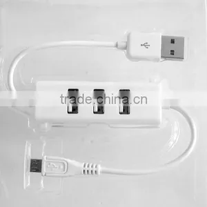 Computer USB Micro Phone Charge Cable With 3 Port Usb Hub thumbnail-6