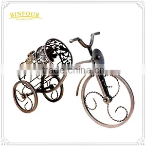 Continental Fashion Home Deco Tricycle Upscale Vintage Metal Wine Rack thumbnail-1