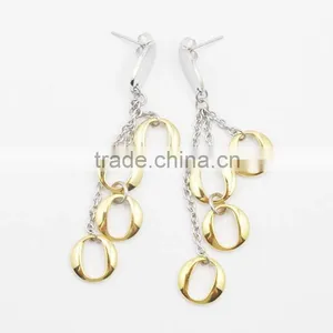 Wholesale Fashion Vintage Round Pendant Gold Earring Stainless Steel thumbnail-1