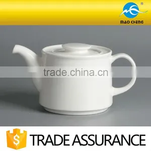 Restaurant Plain Fine China Ceramic Teapot thumbnail-2