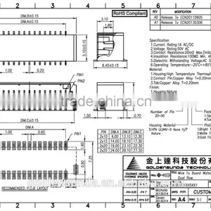 1mm Pitch Wire to Board SMD 20 30 40 50 Pin Connector thumbnail-5