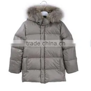 2014 New Style Kids' Long Down Jacket With Fur Hood Blue Color Kids Warm Jacket Long Down Coat thumbnail-5