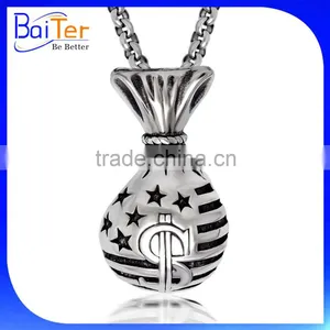 Custom Vintage Punk Gothic Style America Flag Dollar Pendant Jewelry Stainless Steel Titanium Punk Jewelry thumbnail-1