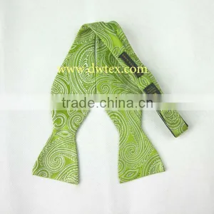 Green Self Tie Bow Ties With Logo for Men thumbnail-1