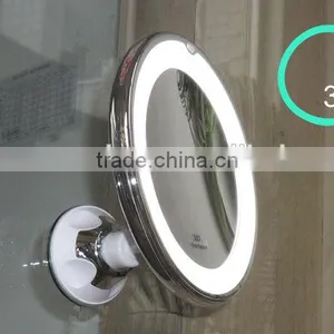 Silver Chrome Bathroom Makeup Mirror With Led Light thumbnail-3