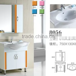 8056 Ceramic Counter Top Cabinet Basin Thin Edge Basin Bathroom Sink PVC Vanity thumbnail-1