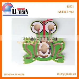 CHILDREN WOODEN FROG MAGNETIC MAZE TOYS thumbnail-1
