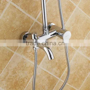 Brass Hard Tube Shower Mixer Set/bathroom Wall Mounted Shower Faucet thumbnail-2