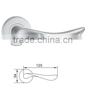 Solid Stainless Steel Lever Door Handle on Roses, Solid Inox Door Handle thumbnail-1
