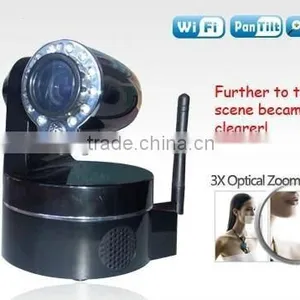 1/5" Color CMOS Sensor PTZ Indoor Security Wireless IP Camera 3x Optical Zoom thumbnail-1
