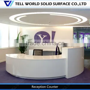 High Glossy White Stand Desk/reception Counter Pictures/reception Desk thumbnail-3